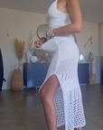 Ensemble blanc top & jupe en crochet