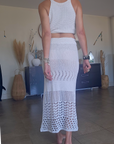 Ensemble blanc top & jupe en crochet