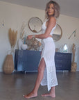Ensemble blanc top & jupe en crochet