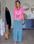 Jupe 7/8è léo fuchsia
