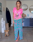 Jupe 7/8è léo fuchsia