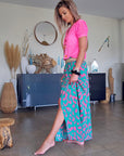 Jupe 7/8è léo fuchsia