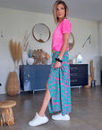 Jupe 7/8è léo fuchsia