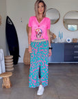Jupe 7/8è léo fuchsia