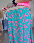 Jupe fendue léo fuchsia