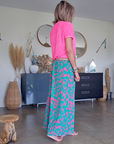 Jupe 7/8è léo fuchsia