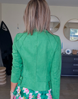Perfecto vert en suédine