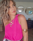 Robe fuchsia & son ruban