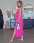 Robe fuchsia & son ruban