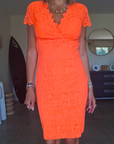 Robe chic orange fluo