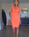 Robe chic orange fluo