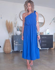 Robe bleu roi & son ruban