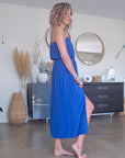 Robe bleu roi & son ruban
