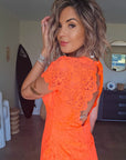 Robe chic orange fluo