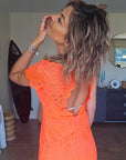 Robe chic orange fluo