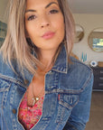 Veste denim écussons