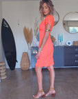 Robe chic orange fluo