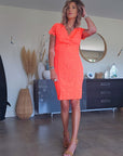 Robe chic orange fluo