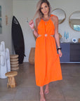 🔥Robe orange fluo