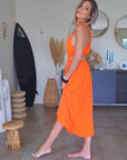 🔥Robe orange fluo