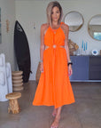 🔥Robe orange fluo