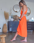 🔥Robe orange fluo