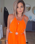 🔥Robe orange fluo