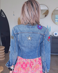 Veste denim écussons