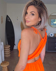 🔥Robe orange fluo