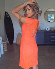 Robe chic orange fluo