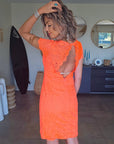 Robe chic orange fluo