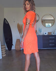Robe chic orange fluo