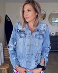Veste tags en denim