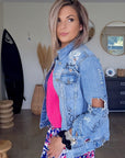 Veste tags en denim