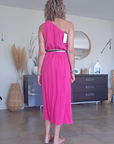Robe fuchsia & son ruban