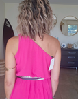 Robe fuchsia & son ruban