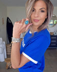 Bague pierre bleue