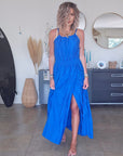 Robe portefeuille bleu roi