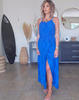 Robe portefeuille bleu roi