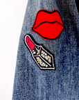 Veste denim écussons