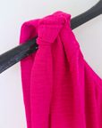 Robe fuchsia & son ruban