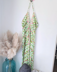 Robe verte dos nu en soie