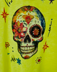 Tee-shirt skull jaune fluo