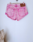 Short en denim rose