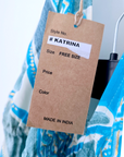 Robe bleue dos nu en soie