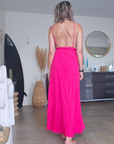 Robe longue fuchsia