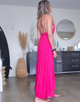 Robe longue fuchsia