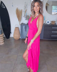 Robe longue fuchsia