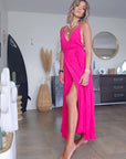 Robe longue fuchsia