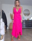 Robe longue fuchsia